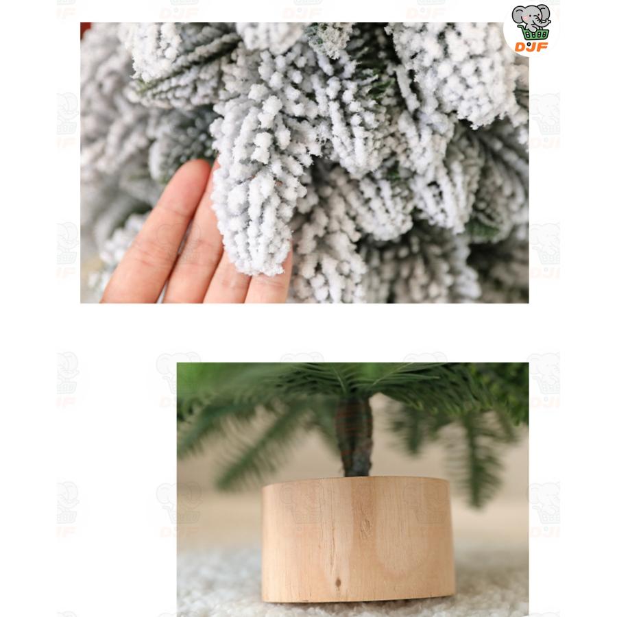 ミニクリスマスツリー 雪景色 & グリーン 2 種 木製ベース 卓上装飾 クリスマス雰囲気演出 プレゼントに最適 木製ポット |  | 06
