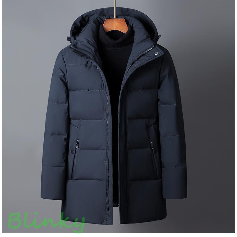 ダウンジャケット メンズ 白 おしゃれ ロング 防寒着 メンズ ダウン アウター メンズ コート メンズ アウター 冬 フード | 