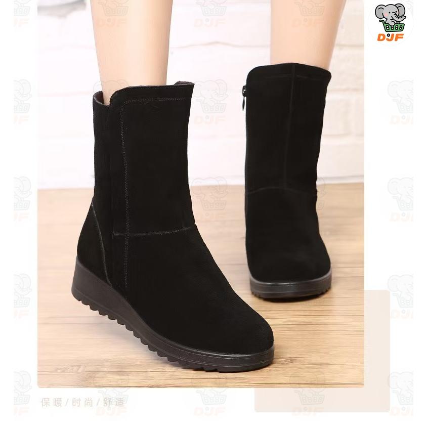 スノーブーツ レディース 滑らない 黒 大人 裏起毛 ミドル丈 裏ボア 防寒 防滑 ムートンブーツ 旅行 スノーシューズ 冬 彼女 ファー付き 走れる 痛くない |  | 16