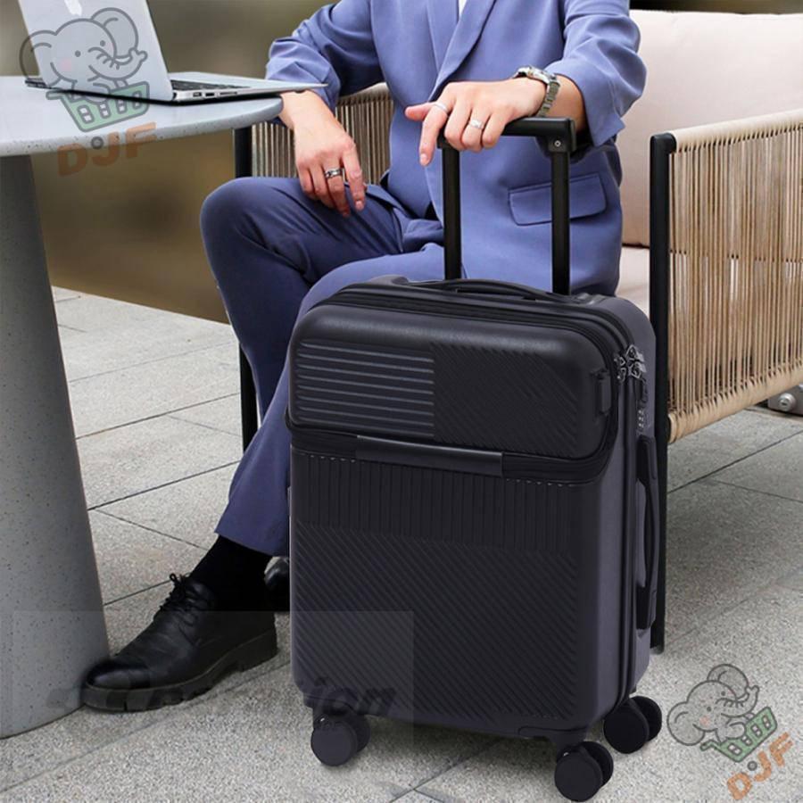 スーツケースsサイズキャリーケースmサイズフロントオープン機内持ち込みキャリーバッグ2泊3日軽量キャリー3泊4日拡張 40lおしゃれ ハード 静音かわいい |  | 10