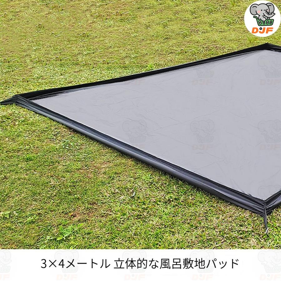 バスタブ型グランドシート テント用グランドシートバスタブフロア リビングフロアシート 耐水圧5000mm ペグ付き 収納袋付き 300×300cm |  | 09