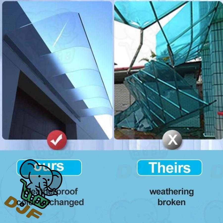 幅40cm - 500cm ひさし屋根 庇 後付け 雨除けひさし小型屋根ひさし 窓雨よけ テラスひさしベランダ小屋庇 雨雪保護 長方形 接続部品易清? |  | 07