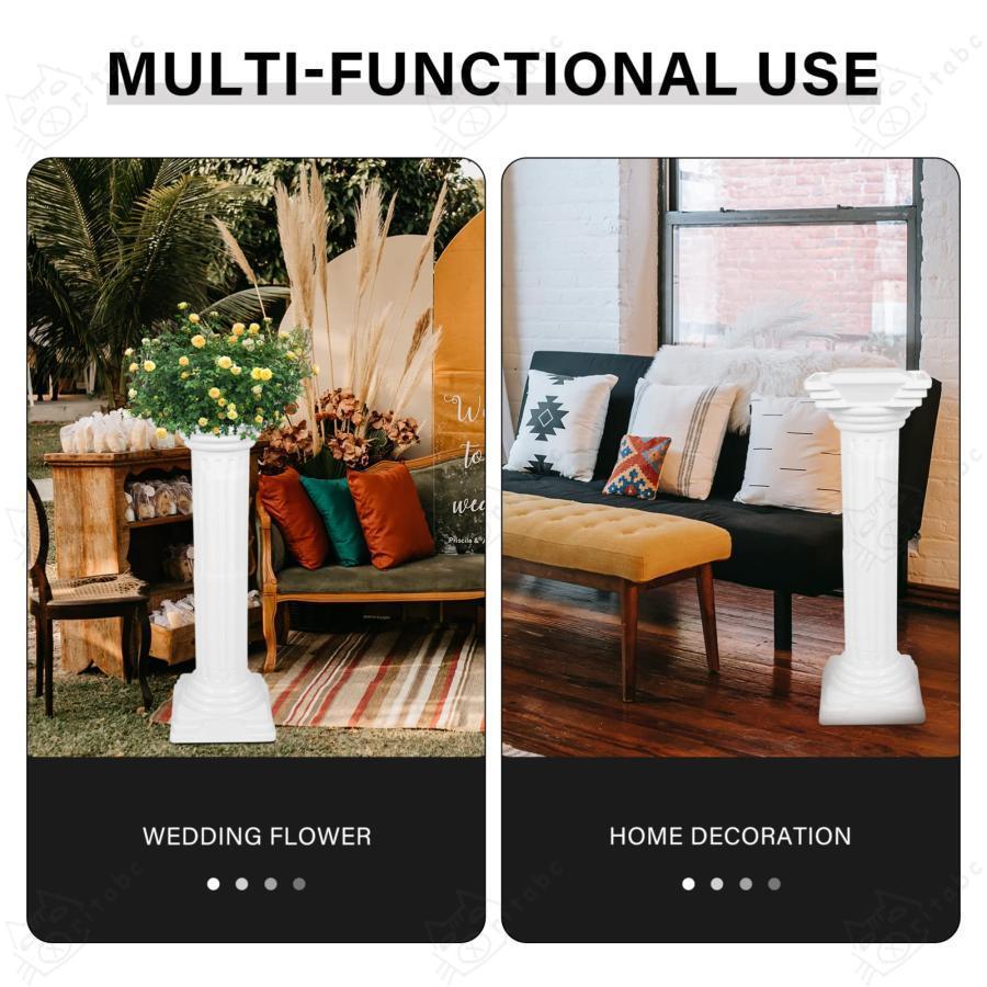 ローマの柱の植木鉢のコンテナローマの柱の植木鉢プラスチック植木鉢コリント植木鉢ローマのコラム建築彫刻のための結婚式の彫刻 |  | 06