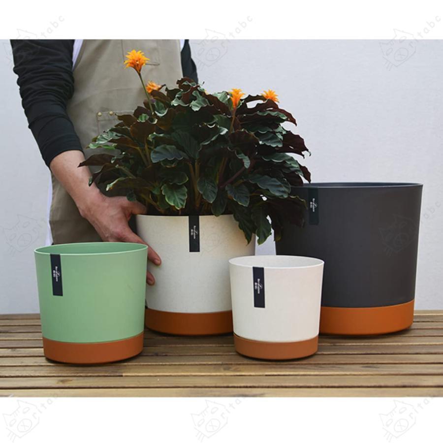 北欧 大型 プラスチック鉢 フラワーポット 植木鉢 オシャレ シンプル 樹脂製 底面給水鉢 大きい 沢山の排水穴付き L 多種サイズ/ |  | 03