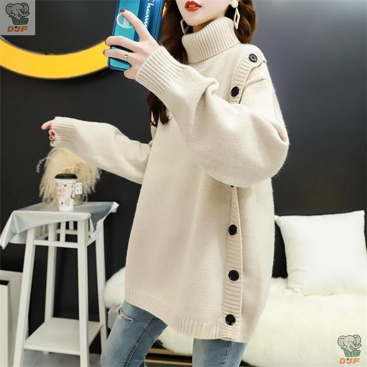 【人気商品】ニットセーター 長袖 カットソー ロングセーター ス プルオーバー レディース ソフト ハイネック カジュアル きれいめ 着痩せ 新作 秋冬 30年代 |  | 03