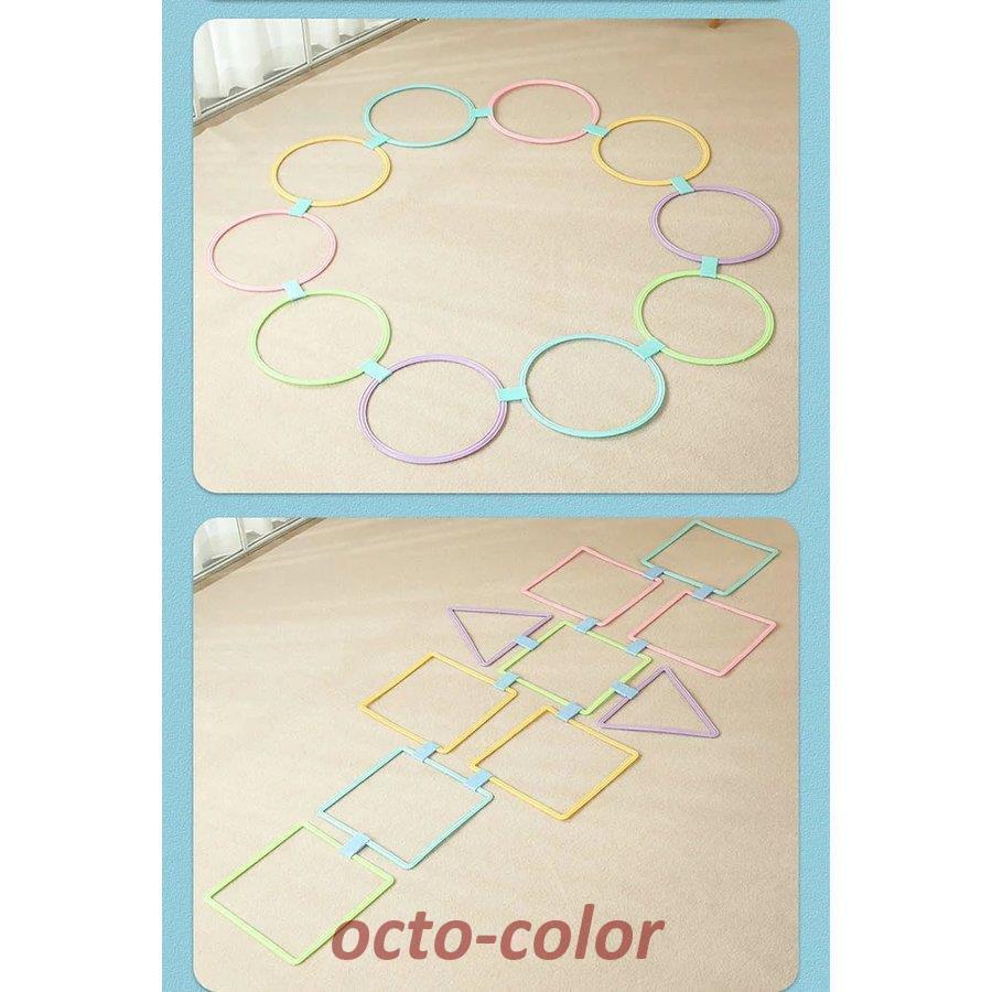 ケンケンパ リング パステル 10本セット 子供用 収納袋付き 室内遊び 外遊び 運動 おもちゃ スポーツ 玩具 フラットフープ 幼稚園 保育園 リトミック けんけんぱ |  | 10