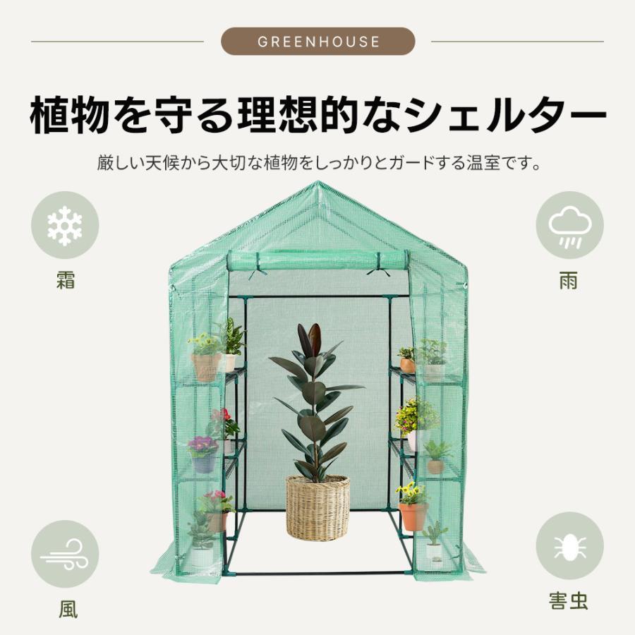 2枚カバー付き】ビニール温室 温室 左右2段ずつ 143*142*196CM