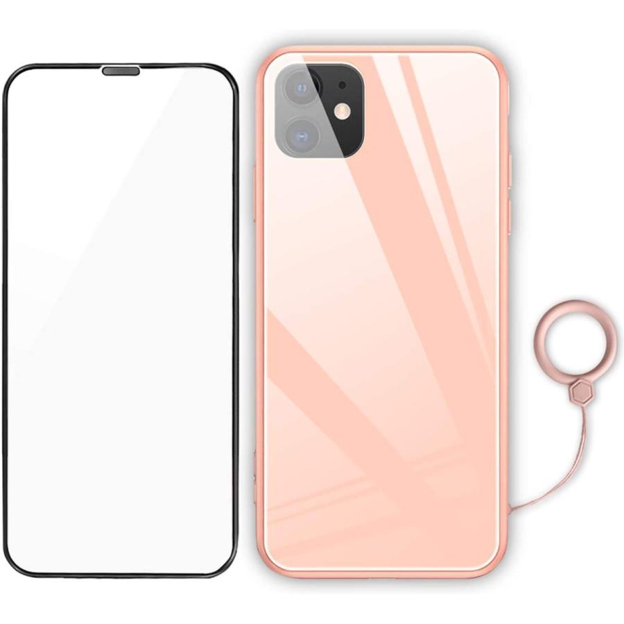 iPhone11 ケース シンプル パステルカラー かわいい おしゃれ ガラス