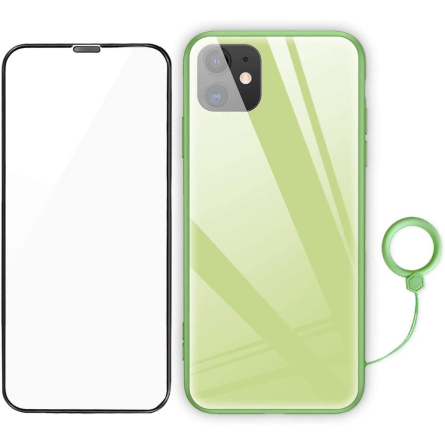 iPhone11 ケース シンプル パステルカラー かわいい おしゃれ ガラス
