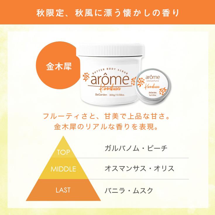 arome ボディスクラブ 練り香水 アンバーバニラ 金木犀 ミント ミモザ