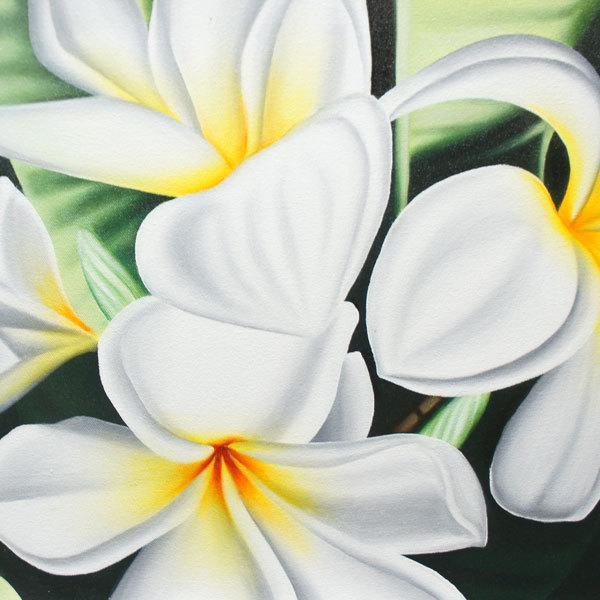 絵画 バリ絵画 アートフラワー 花 プルメリア フランジパニ パネル