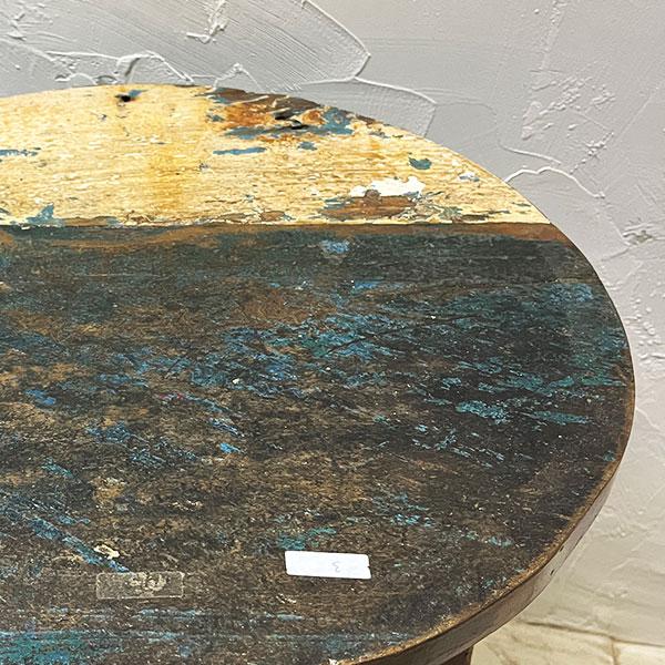 アジアン家具 オールドチーク チーク カフェテーブル コーヒーテーブル テーブル イス 丸椅子 木製 チーク 古木 腰掛け 船 |  | 01