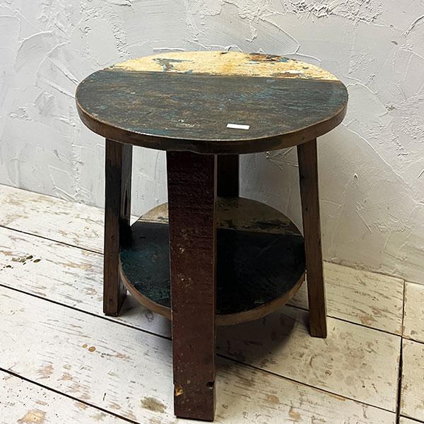 アジアン家具 オールドチーク チーク カフェテーブル コーヒーテーブル テーブル イス 丸椅子 木製 チーク 古木 腰掛け 船 |  | 02