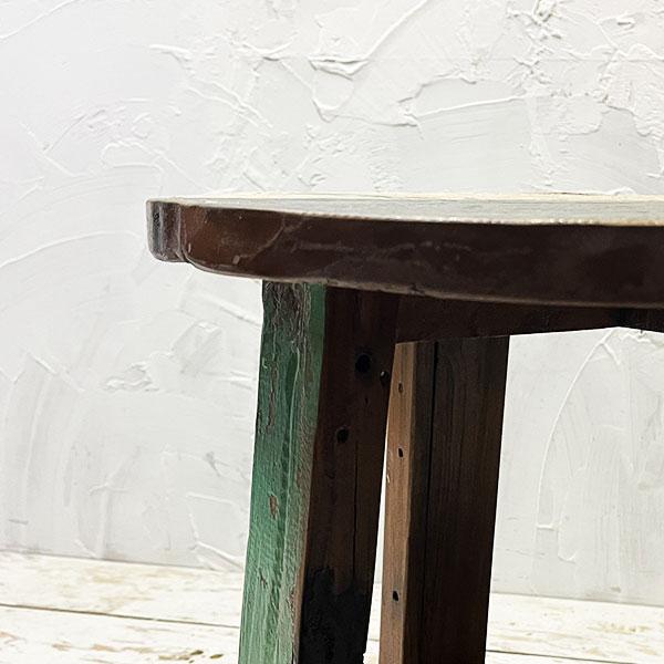 アジアン家具 オールドチーク チーク カフェテーブル コーヒーテーブル テーブル イス 丸椅子 木製 チーク 古木 腰掛け 船 |  | 04