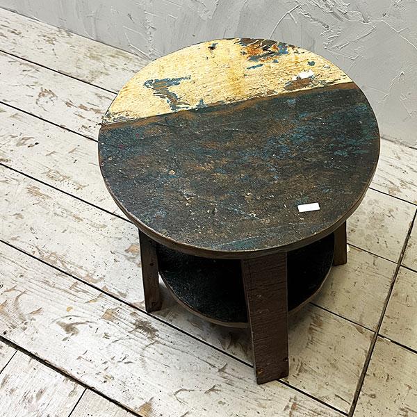 アジアン家具 オールドチーク チーク カフェテーブル コーヒーテーブル テーブル イス 丸椅子 木製 チーク 古木 腰掛け 船 |  | 09