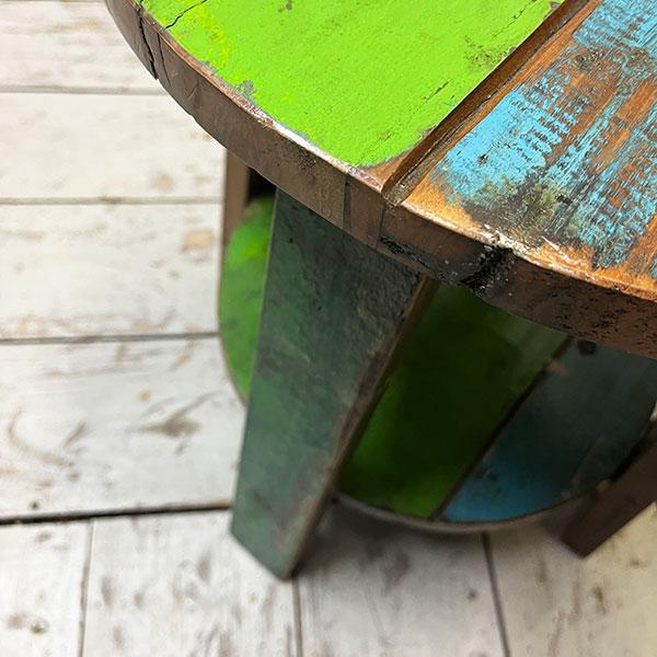 アジアン家具 オールドチーク チーク カフェテーブル コーヒーテーブル テーブル イス 丸椅子 木製 チーク 古木 腰掛け 船 |  | 03