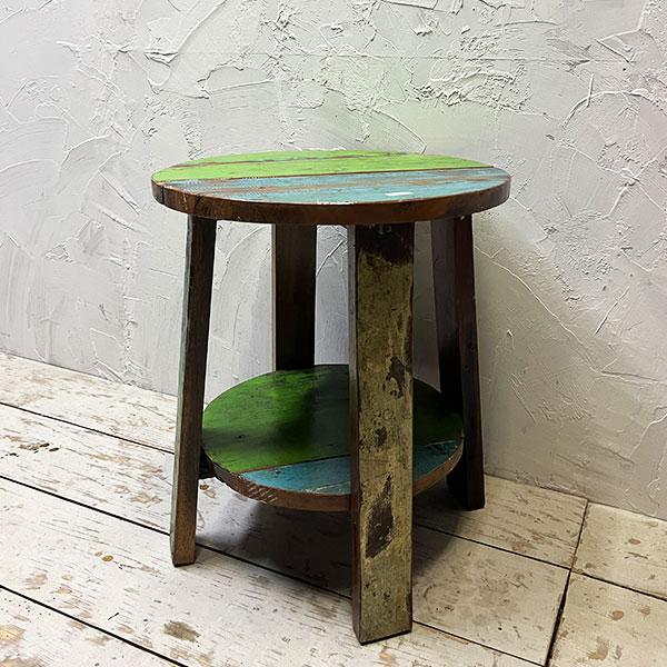 アジアン家具 オールドチーク チーク カフェテーブル コーヒーテーブル テーブル イス 丸椅子 木製 チーク 古木 腰掛け 船 |  | 06