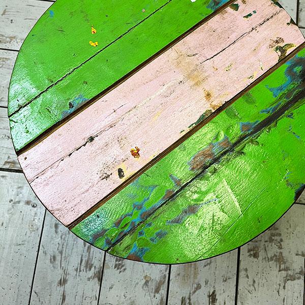 アジアン家具 オールドチーク チーク カフェテーブル コーヒーテーブル テーブル イス 丸椅子 木製 チーク 古木 腰掛け 船 |  | 01