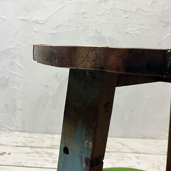 アジアン家具 オールドチーク チーク カフェテーブル コーヒーテーブル テーブル イス 丸椅子 木製 チーク 古木 腰掛け 船 |  | 07