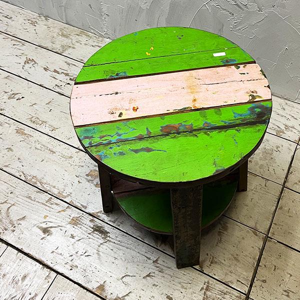 アジアン家具 オールドチーク チーク カフェテーブル コーヒーテーブル テーブル イス 丸椅子 木製 チーク 古木 腰掛け 船 |  | 08