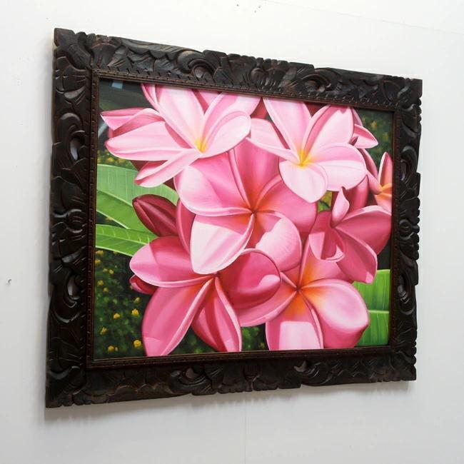 絵画 バリ絵画 花 プルメリア フランジパニ 額入り 額付 パネルアート モダンアート アートフレーム 壁掛け 壁飾り |  | 02