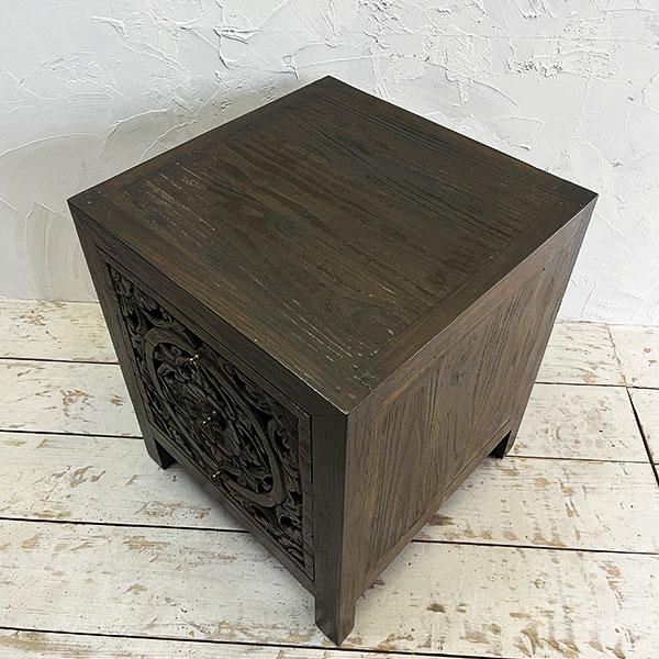 アジアン 家具 チェスト 引き出し収納 木製 アンティーク オールドチーク チーク  コンソール シェルフ 収納棚 古木 無垢 天然木 おしゃれ |  | 03