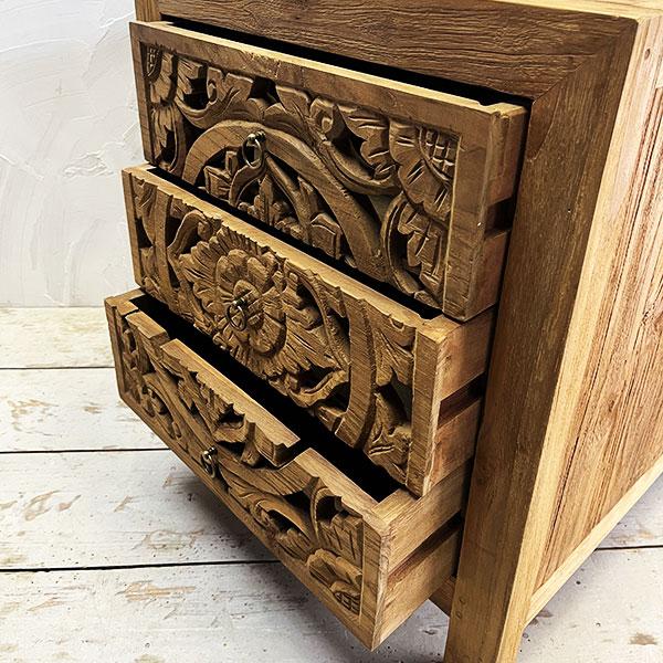 アジアン 家具 チェスト 引き出し収納 木製 アンティーク オールドチーク チーク  コンソール シェルフ 収納棚 古木 無垢 天然木 おしゃれ |  | 06