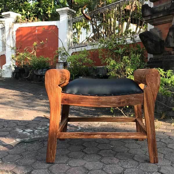 アジアン家具　オールドチーク チーク 椅子 クラブスツール 古木 木製 アンティーク 無垢 イス レザー モダン バリ家具 ウッド おしゃれ |  | 01