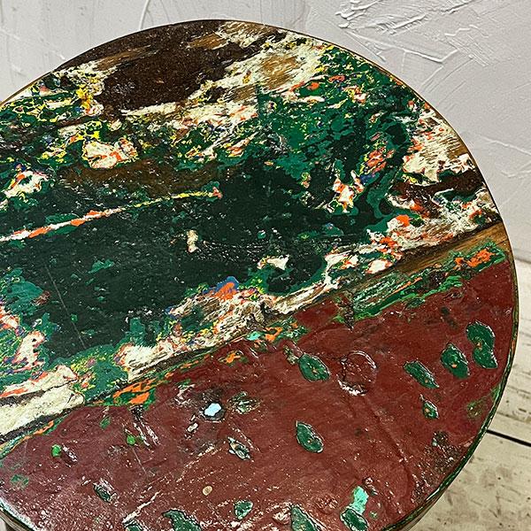 アジアン家具 スツール イス 丸椅子 チェア 木製 チーク 古木 腰掛け 船 ボート 無垢 花台 飾り台 おしゃれ |  | 01