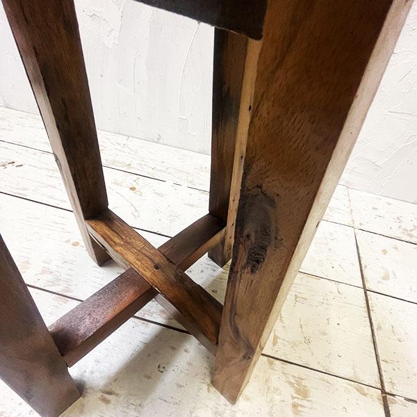 アジアン家具 スツール イス 丸椅子 チェア 木製 チーク 古木 腰掛け 船 ボート 無垢 花台 飾り台 おしゃれ |  | 05