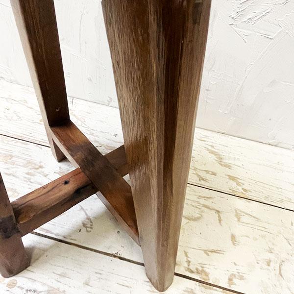 アジアン家具 スツール イス 丸椅子 チェア 木製 チーク 古木 腰掛け 船 ボート 無垢 花台 飾り台 おしゃれ |  | 05