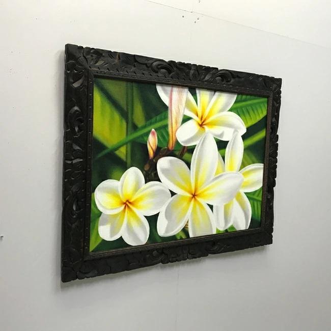 絵画 バリ絵画 花 プルメリア フランジパニ 額入り 額付 パネルアート モダンアート アートフレーム 壁掛け 壁飾り |  | 02