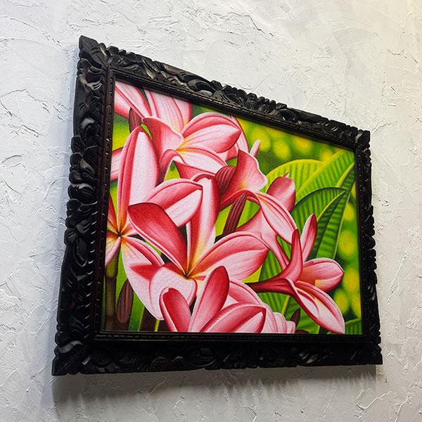 絵画 バリ絵画 花 プルメリア フランジパニ 額入り 額付 パネルアート モダンアート アートフレーム 壁掛け 壁飾り |  | 02