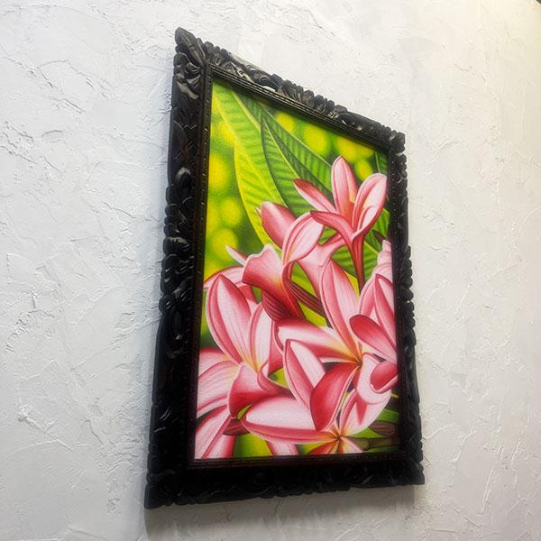 絵画 バリ絵画 花 プルメリア フランジパニ 額入り 額付 パネルアート モダンアート アートフレーム 壁掛け 壁飾り |  | 03