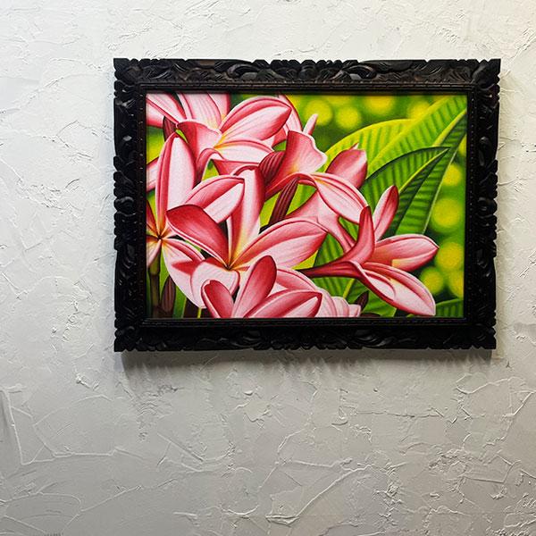絵画 バリ絵画 花 プルメリア フランジパニ 額入り 額付 パネルアート モダンアート アートフレーム 壁掛け 壁飾り |  | 04