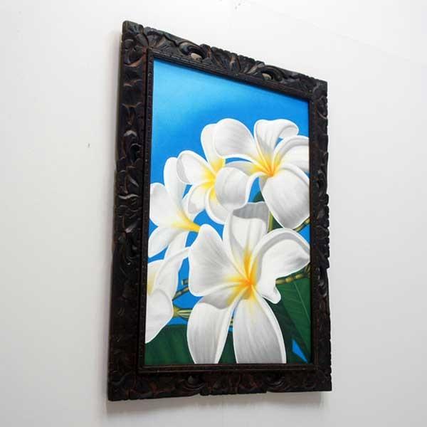 絵画 バリ絵画 南国 リゾート 花 プルメリア フランジパニ 額入り 額付 パネルアート モダンアート アートフレーム 壁掛け 壁飾り |  | 02