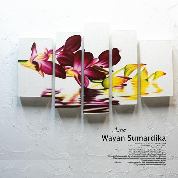 国内外の人気 絵画 バリ絵画 アートフラワー 花 蘭 ラン オーキッド パネルアート モダンアート アートフレーム 壁掛け 壁飾り 洋画 Lookalno Ba