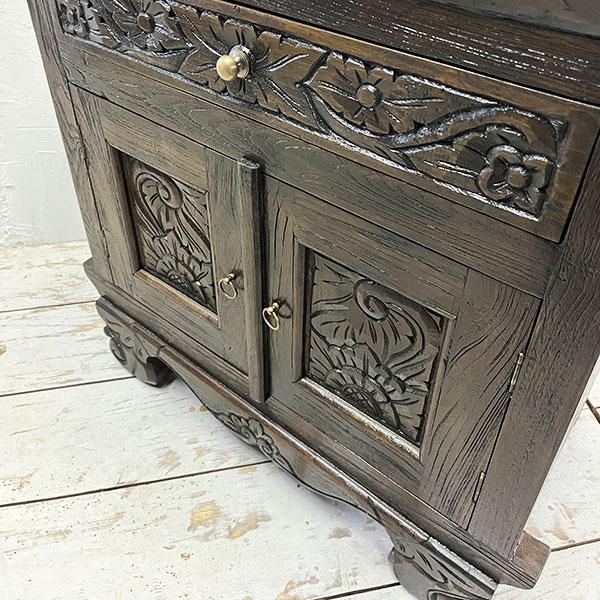 アジアン 家具 キャビネット 木製 アンティーク オールドチーク チーク  収納棚 古木 無垢 天然木 おしゃれ |  | 06