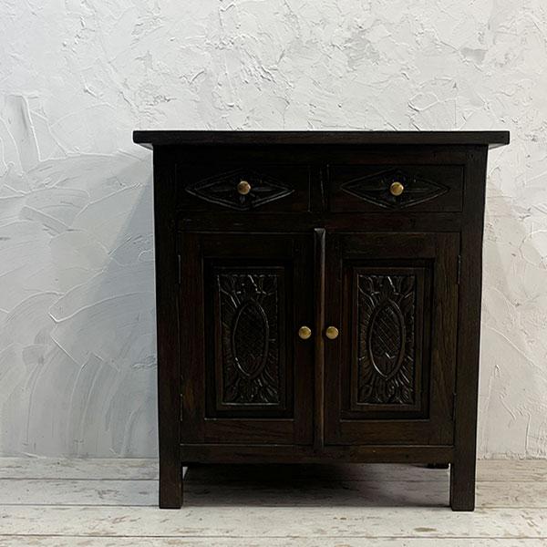 アジアン家具 キャビネット 木製 アンティーク チーク チェスト オールドチーク 古木 アジアン 家具 無垢 彫刻 収納棚 おしゃれ |  | 02