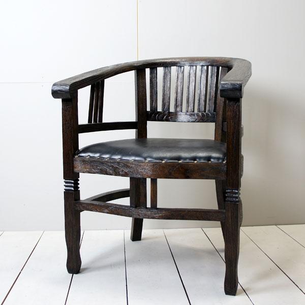 オールドチーク ダイニングチェア 肘掛 アジアン 家具 椅子 古木 木製 アンティーク 無垢 イス レザー モダン おしゃれ |  | 05