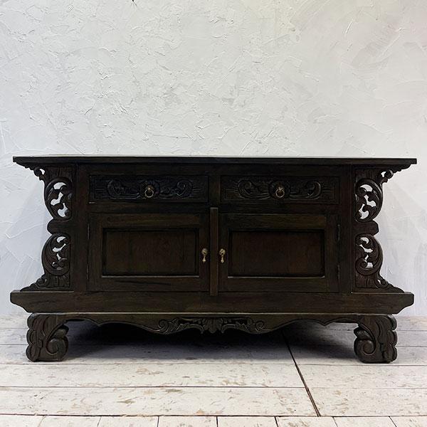 アジアン家具 キャビネット 木製 アンティーク チーク チェスト オールドチーク 古木 アジアン 家具 無垢 彫刻 収納棚 おしゃれ |  | 10