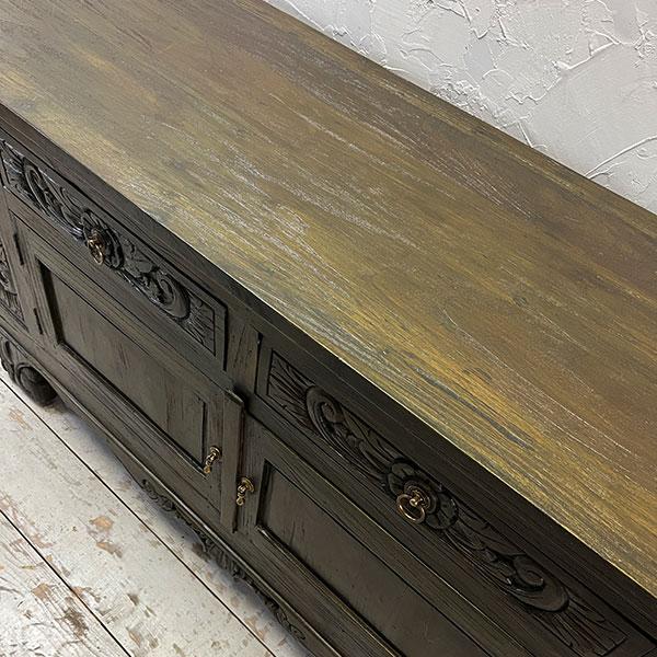 アジアン家具 キャビネット 木製 アンティーク チーク チェスト オールドチーク 古木 アジアン 家具 無垢 彫刻 収納棚 おしゃれ |  | 08