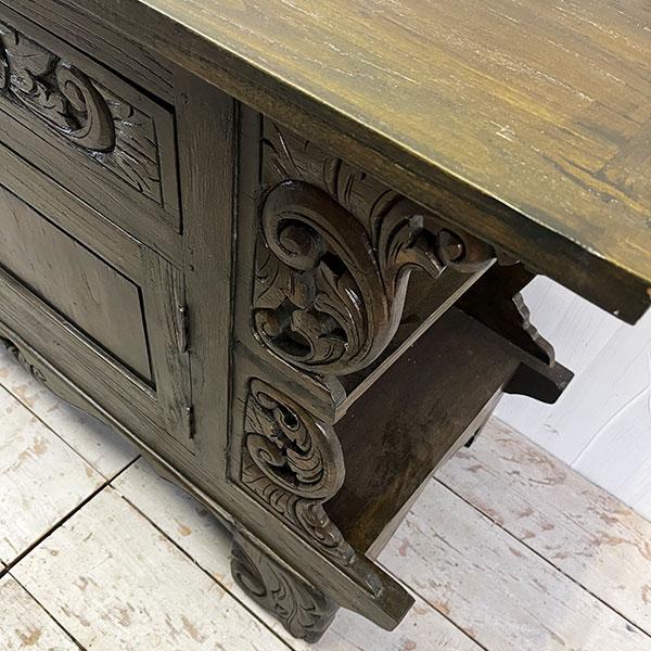 アジアン家具 キャビネット 木製 アンティーク チーク チェスト オールドチーク 古木 アジアン 家具 無垢 彫刻 収納棚 おしゃれ |  | 09