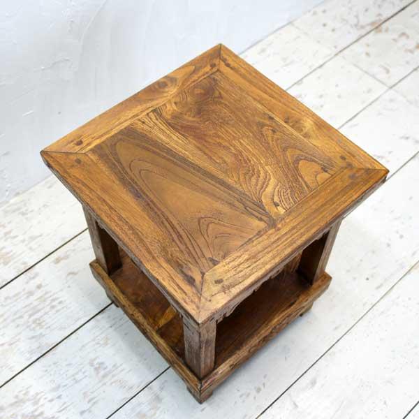 アジアン家具 オールドチーク チーク 椅子 スツール 花台 ラック 飾り台 古木 木製 アンティーク 無垢 イス おしゃれ |  | 02