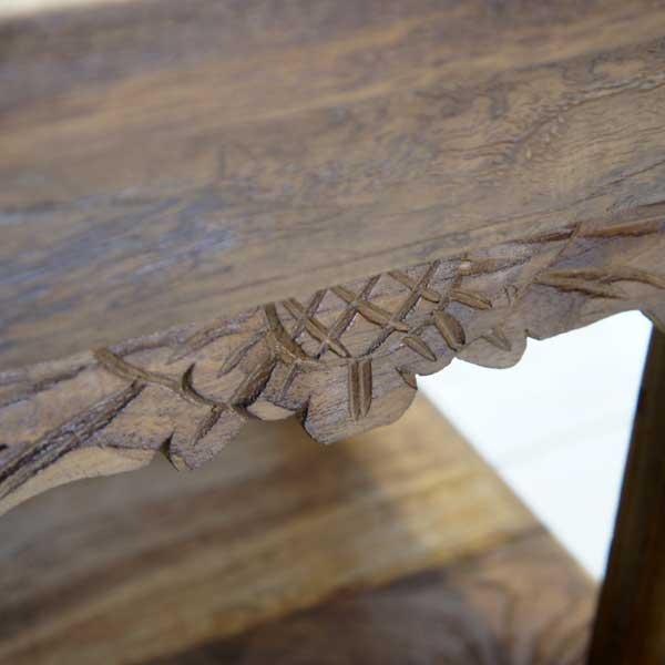 アジアン家具 オールドチーク チーク 椅子 スツール 花台 ラック 飾り台 古木 木製 アンティーク 無垢 イス おしゃれ |  | 04