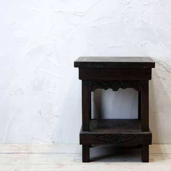 アジアン家具 オールドチーク チーク 椅子 スツール 花台 ラック 飾り台 古木 木製 アンティーク 無垢 イス おしゃれ |  | 02