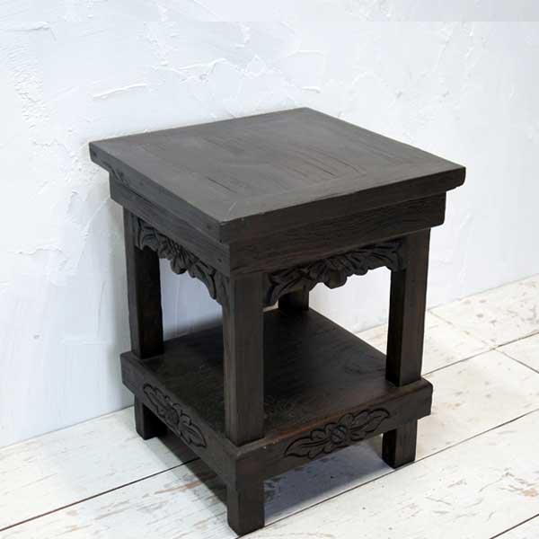 アジアン家具 オールドチーク チーク 椅子 スツール 花台 ラック 飾り台 古木 木製 アンティーク 無垢 イス おしゃれ |  | 09