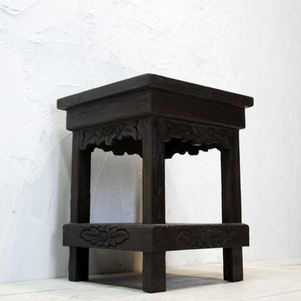 アジアン家具 オールドチーク チーク 椅子 スツール 花台 ラック 飾り台 古木 木製 アンティーク 無垢 イス おしゃれ |  | 08