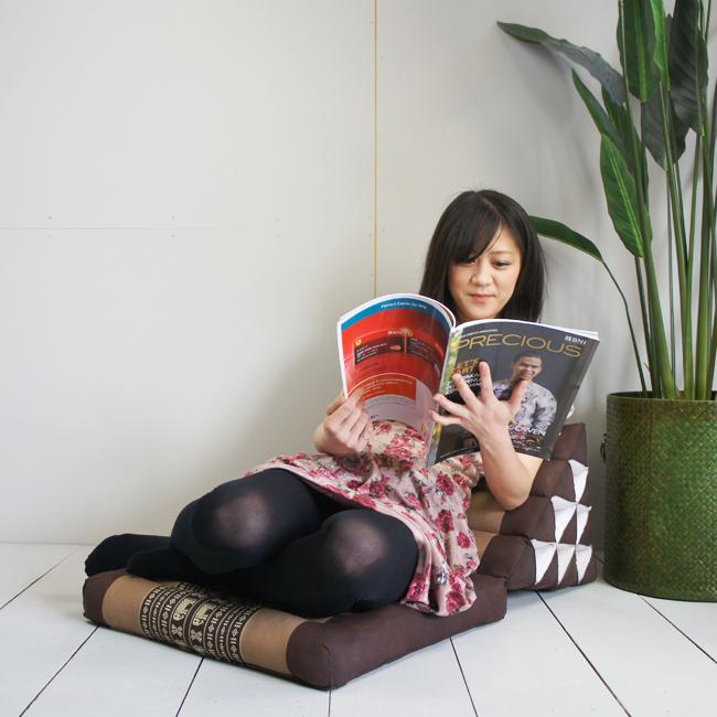 三角枕 三角クッション 三角ソファ 4段 マット1枚 花柄 緑 茶 座椅子 昼寝 ごろ寝 アジアン |  | 07