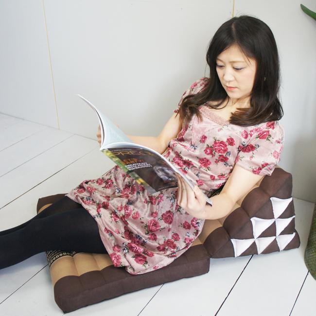 三角枕 三角クッション 三角ソファ 4段 マット1枚 花柄 水色 座椅子 昼寝 ごろ寝 アジアン |  | 04